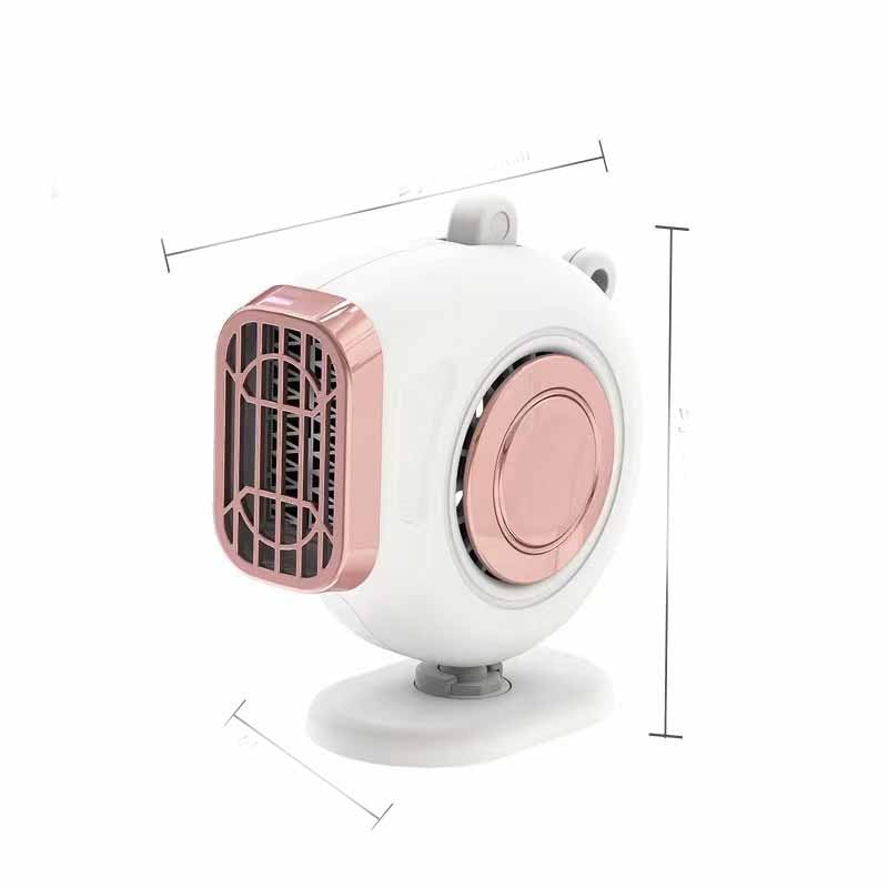 Calefactor portátil para coche con enchufe de 12 voltios, ventilador desempañador y soporte giratorio