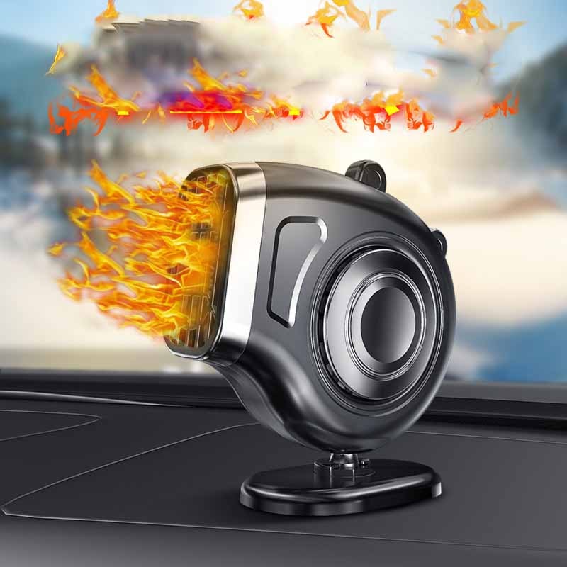 Calefactor portátil para coche con enchufe de 12 voltios, ventilador desempañador y soporte giratorio