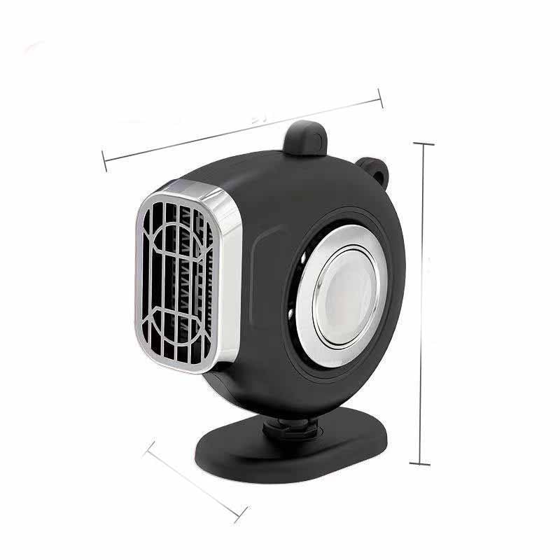 Calefactor portátil para coche con enchufe de 12 voltios, ventilador desempañador y soporte giratorio