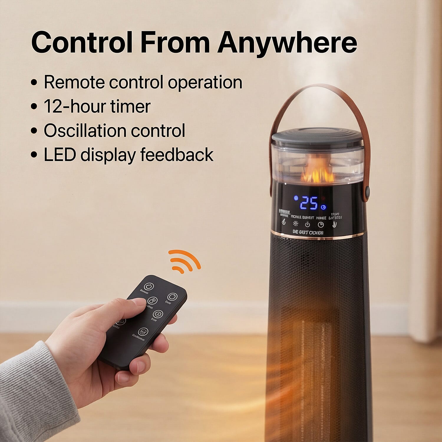 Calefactor y humidificador PTC 4 en 1 Bliss & Beyond 1100-2000 W negro