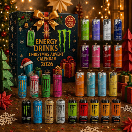 Calendario de adviento de bebidas energéticas 24 días