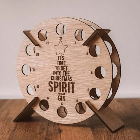 Calendario de adviento de Navidad de madera para cervezas y vinos