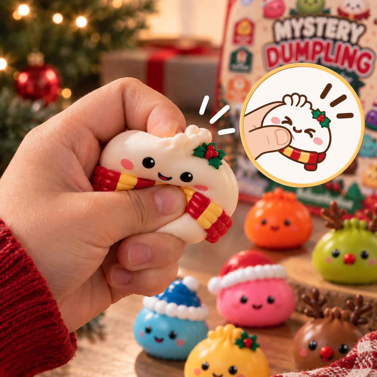 Calendario de Adviento Dumplings con 24 figuras squishy