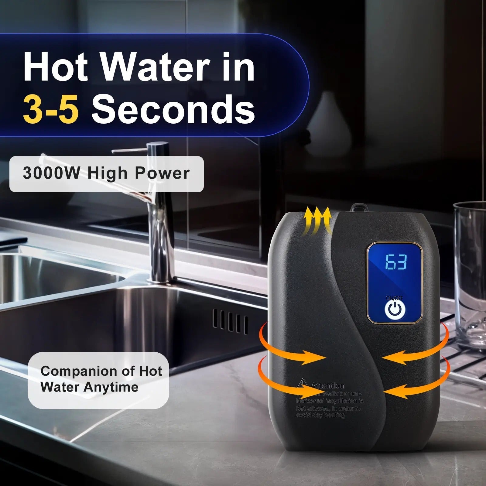 Calentador de agua instantáneo sin depósito