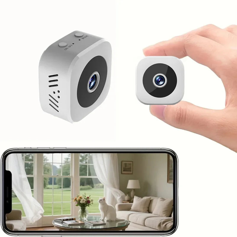 Cámara de seguridad inalámbrica HD 1080P con visión nocturna y soporte magnético, compacta de 71 g