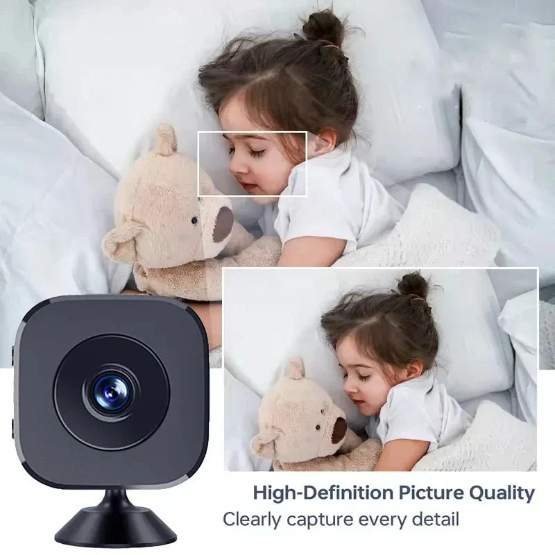 Cámara de seguridad inalámbrica HD 1080P con visión nocturna y soporte magnético, compacta de 71 g