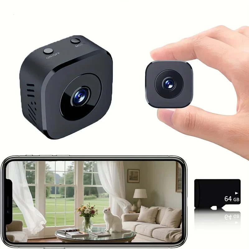 Cámara de seguridad inalámbrica HD 1080P con visión nocturna y soporte magnético, compacta de 71 g