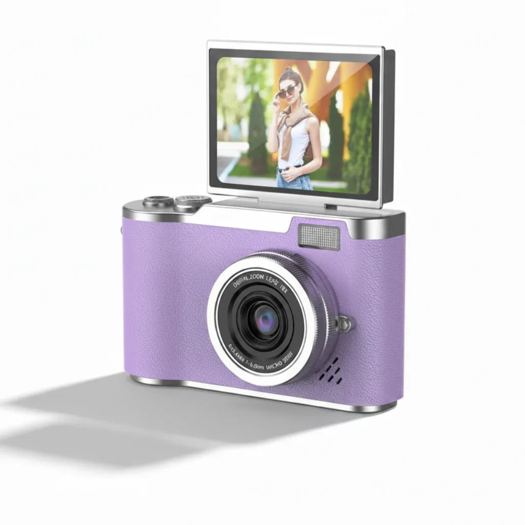Cámara digital 4K con pantalla abatible 48 MP y zoom 8X compacta