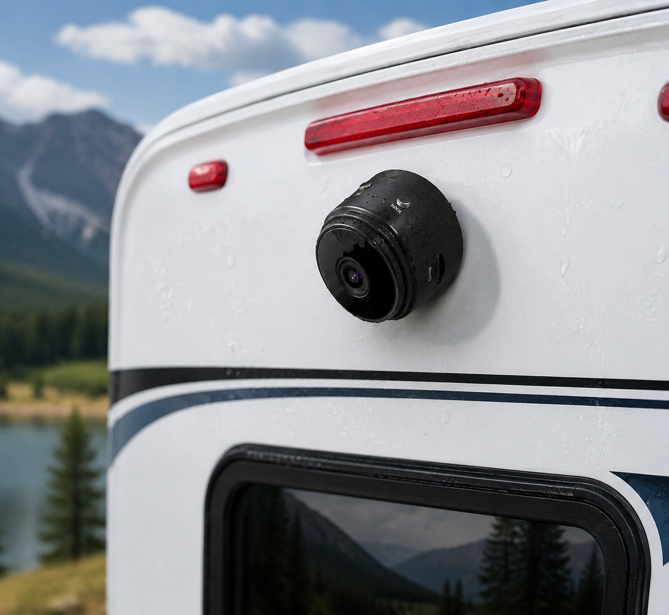 Cámara de marcha atrás inalámbrica para autocaravana, cámara magnética para caravana y remolque, 720p impermeable