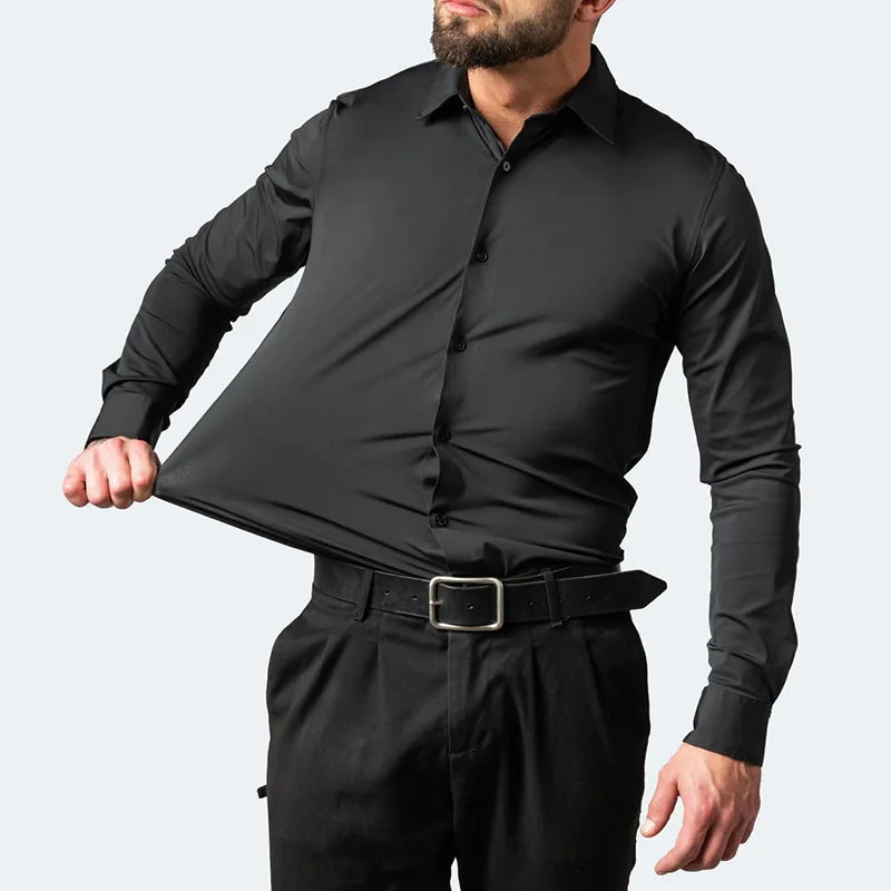 Camisa de vestir elástica de alto rendimiento para hombre