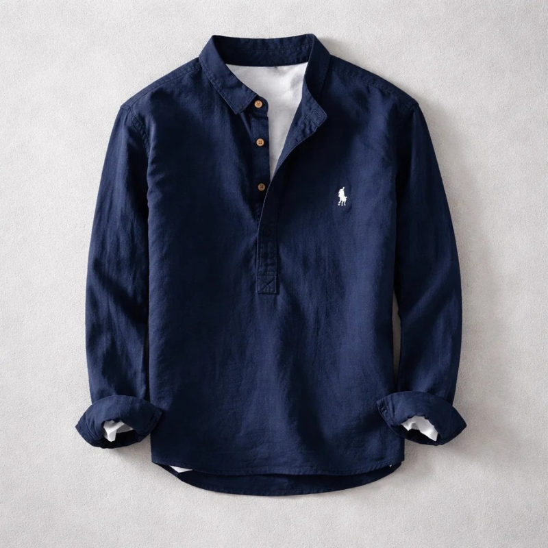 Camisa lavada para hombre de comodidad refinada