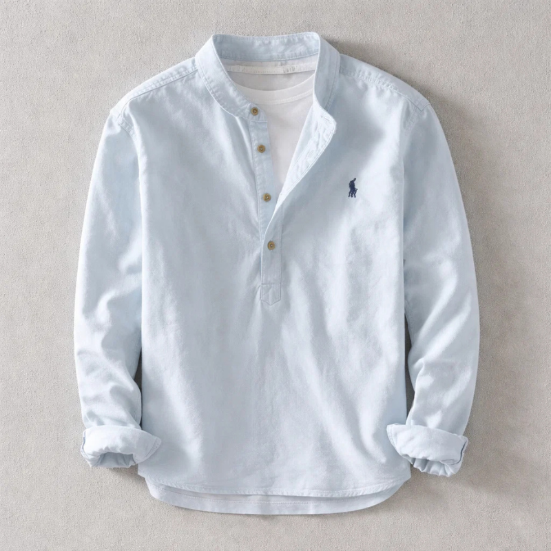 Camisa lavada para hombre de comodidad refinada