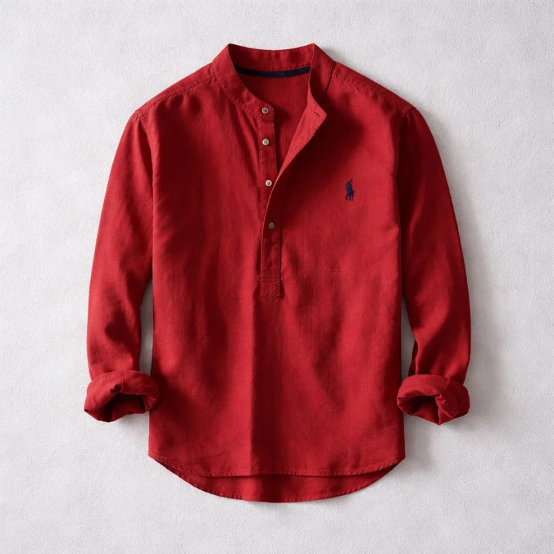 Camisa lavada para hombre de comodidad refinada