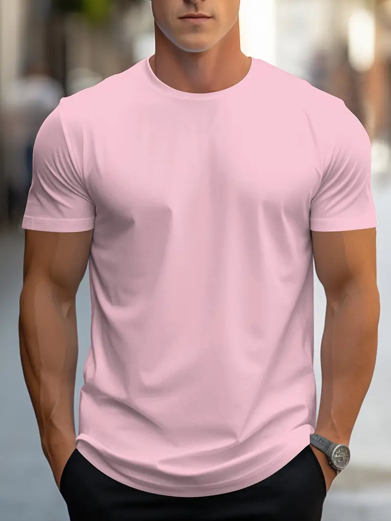 Camiseta de hombre ajustada con cuello redondo – Estilo diario