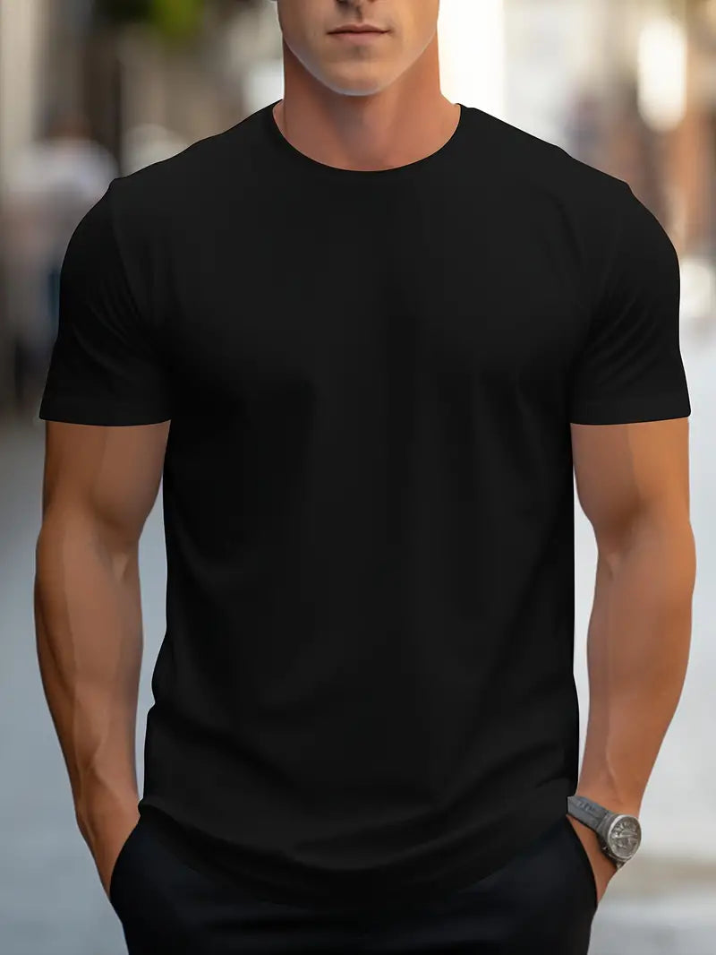 Camiseta de hombre ajustada con cuello redondo – Estilo diario