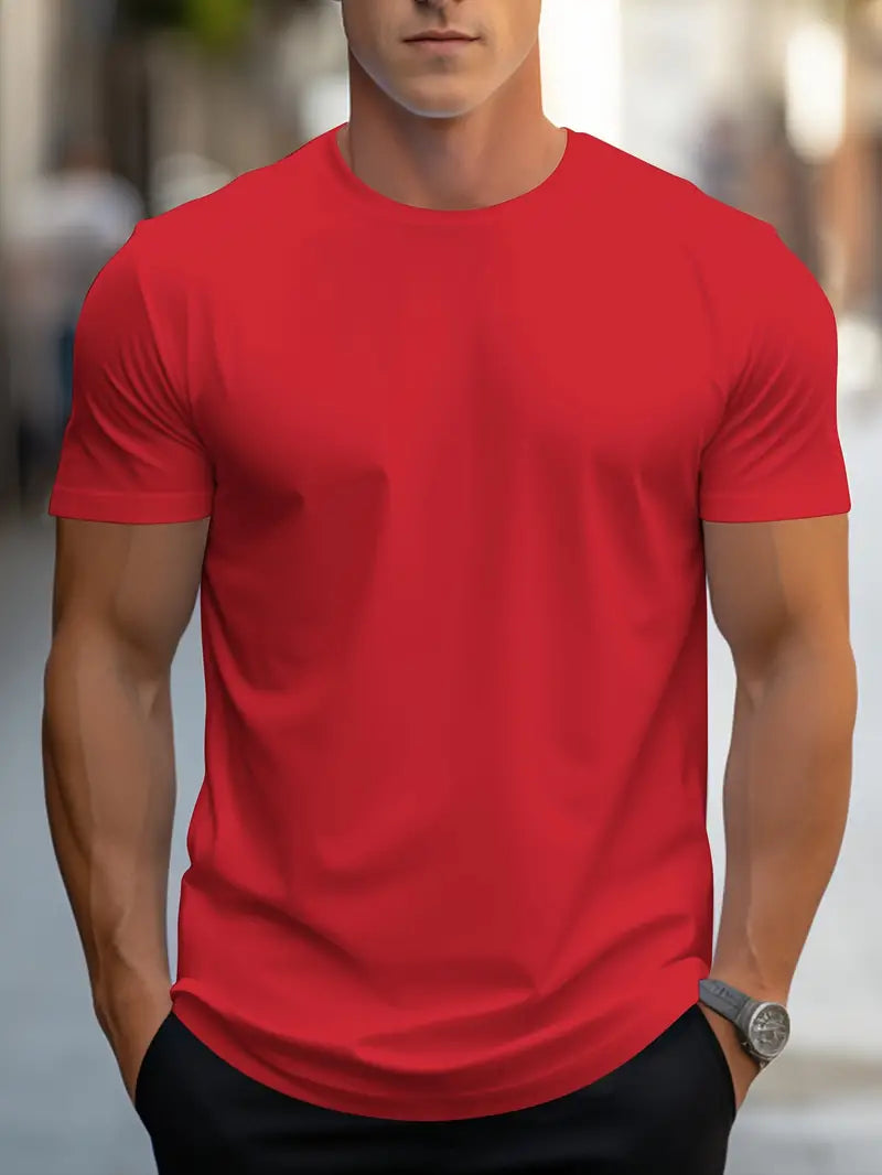 Camiseta de hombre ajustada con cuello redondo – Estilo diario