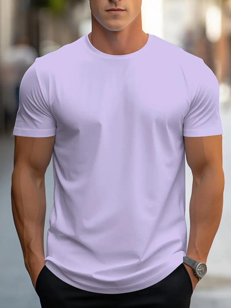 Camiseta de hombre ajustada con cuello redondo – Estilo diario