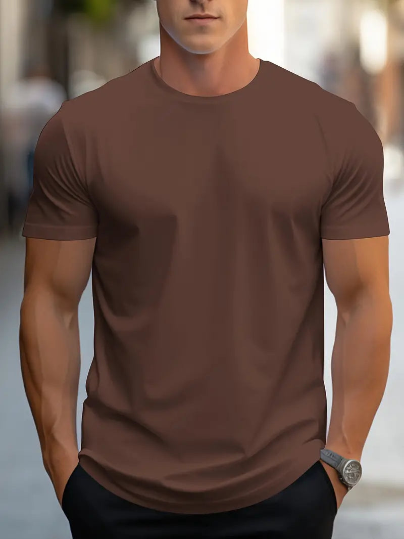 Camiseta de hombre ajustada con cuello redondo – Estilo diario