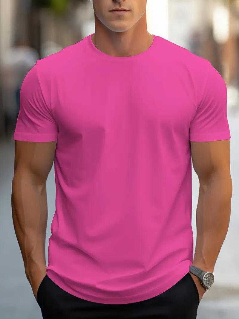 Camiseta de hombre ajustada con cuello redondo – Estilo diario