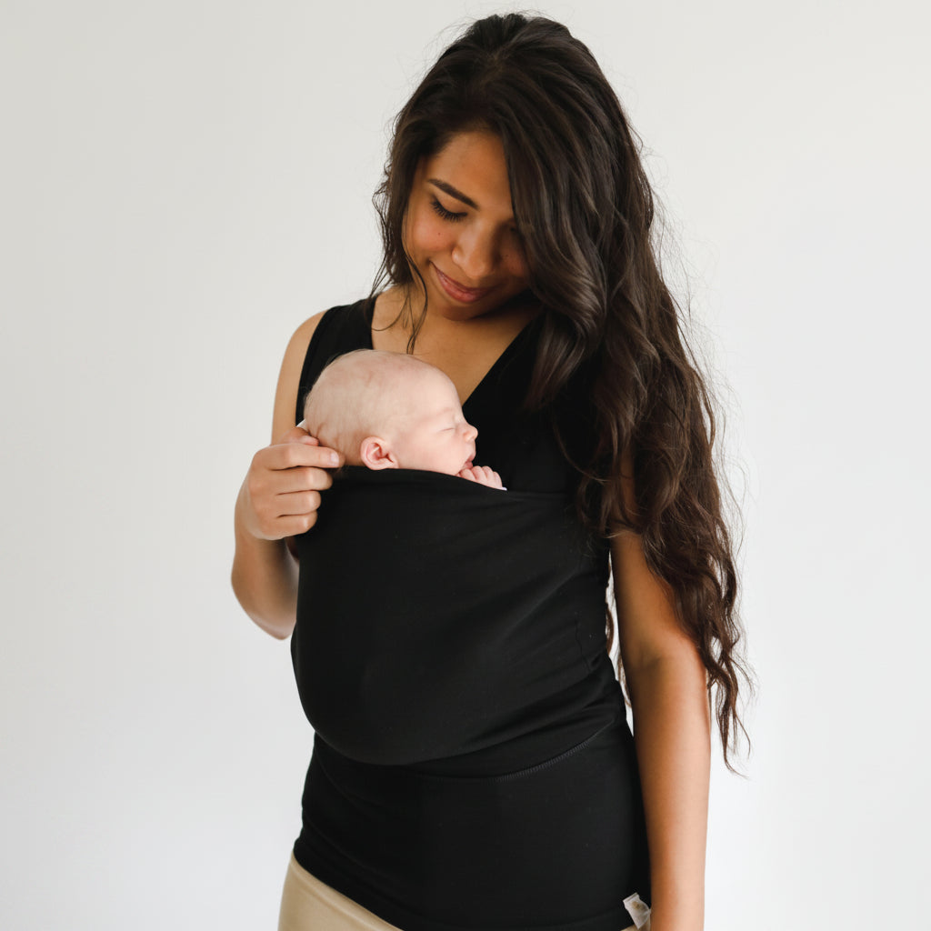 Camiseta de porteo con bolsillo integrado para bebé y algodón elástico, lavable a máquina