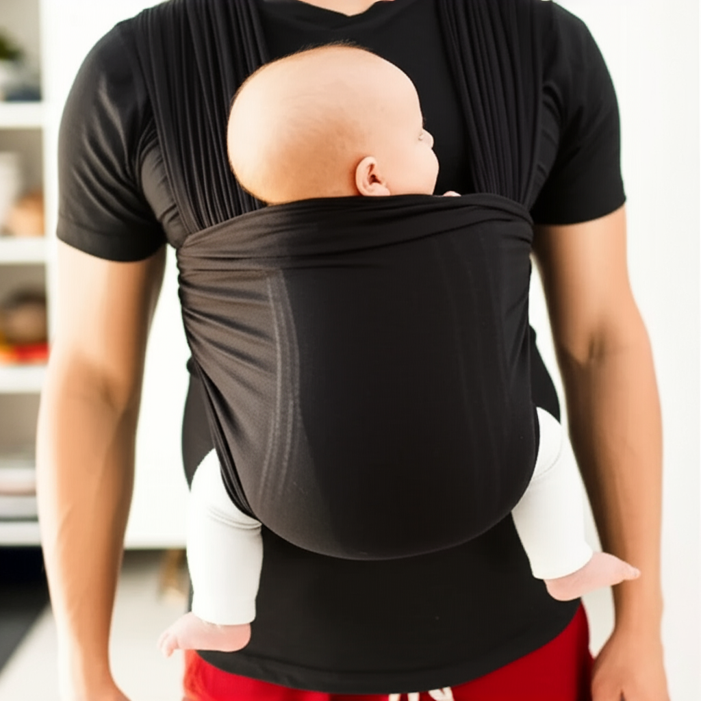 Camiseta de porteo con bolsillo integrado para bebé y algodón elástico, lavable a máquina