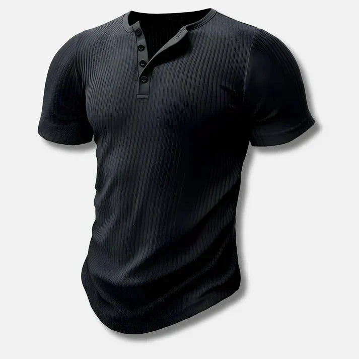 Camiseta Henley texturizada de canalé