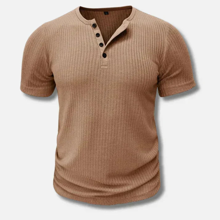 Camiseta Henley texturizada de canalé