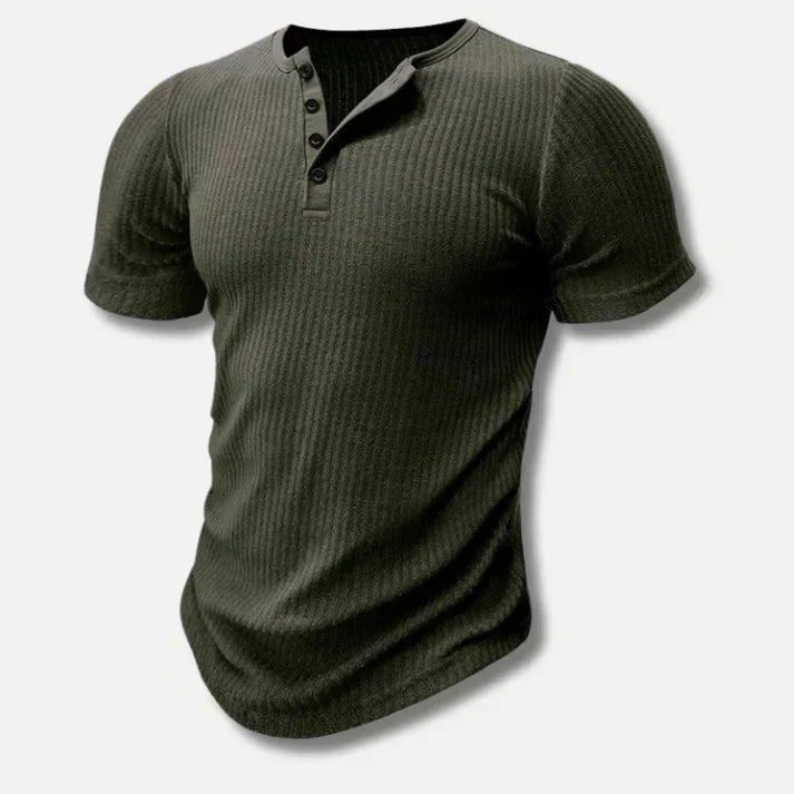 Camiseta Henley texturizada de canalé