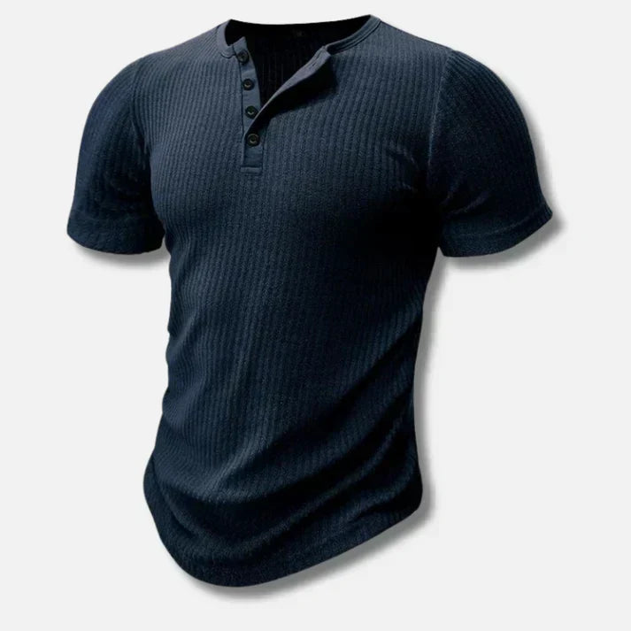 Camiseta Henley texturizada de canalé