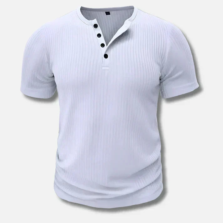 Camiseta Henley texturizada de canalé