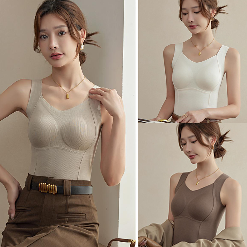 Camiseta térmica con sujetador integrado | Moldeadora y sin costuras | Cálida y cómoda