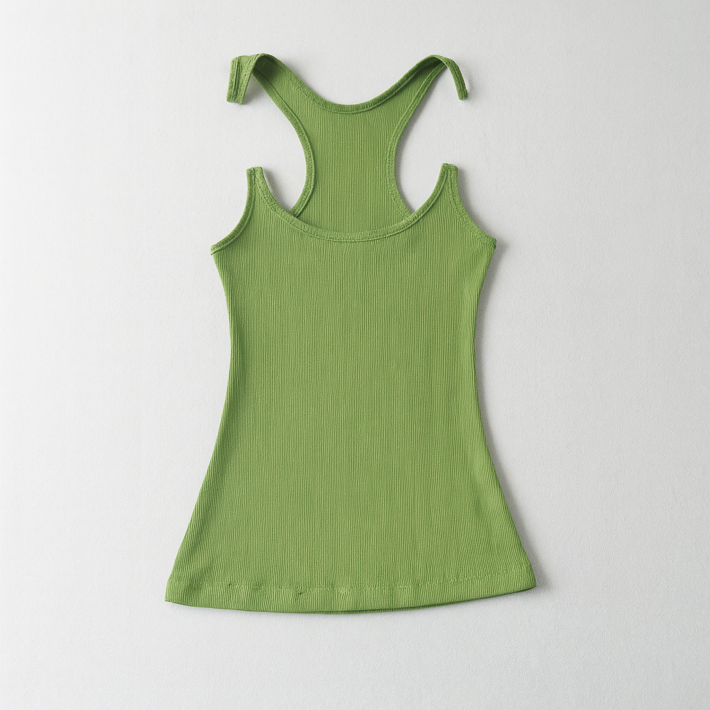 Camiseta de tirantes con espalda nadadora y textura acanalada para mujer
