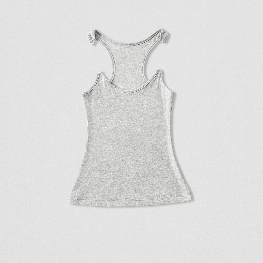 Camiseta de tirantes con espalda nadadora y textura acanalada para mujer
