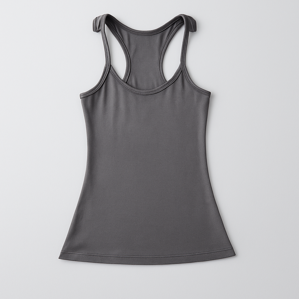 Camiseta de tirantes con espalda nadadora y textura acanalada para mujer