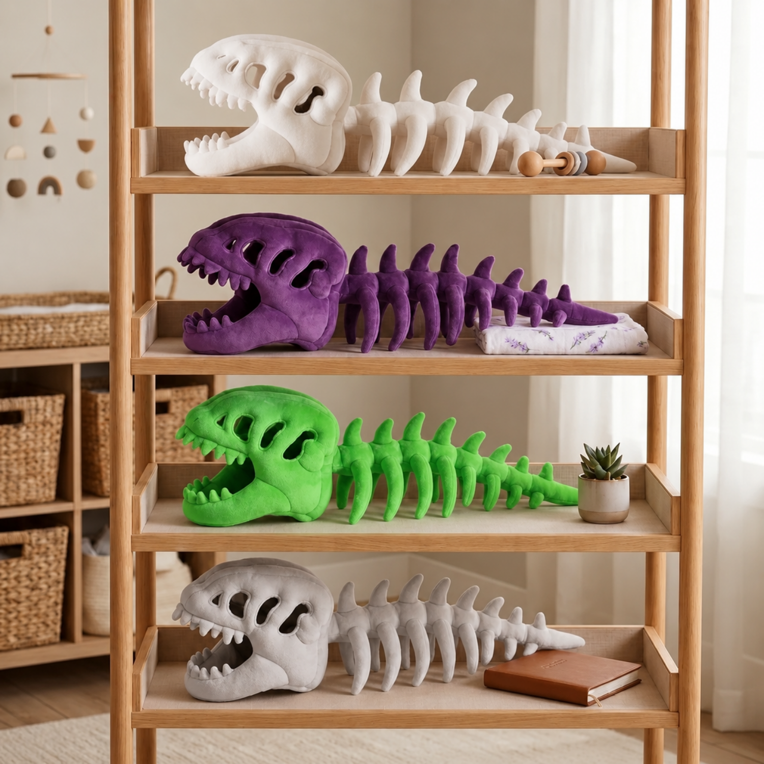 Capucha de felpa con calavera de dinosaurio para niños – Disfraz con columna de esqueleto