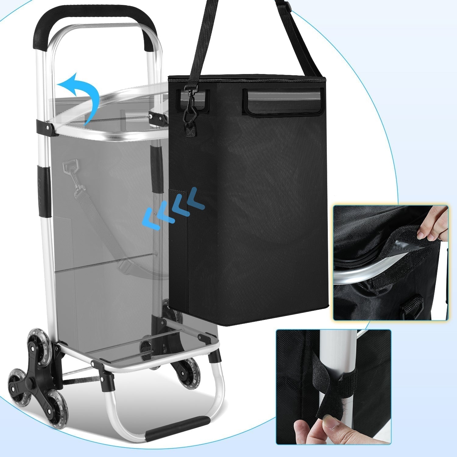 Carrito de la compra plegable de 40 l