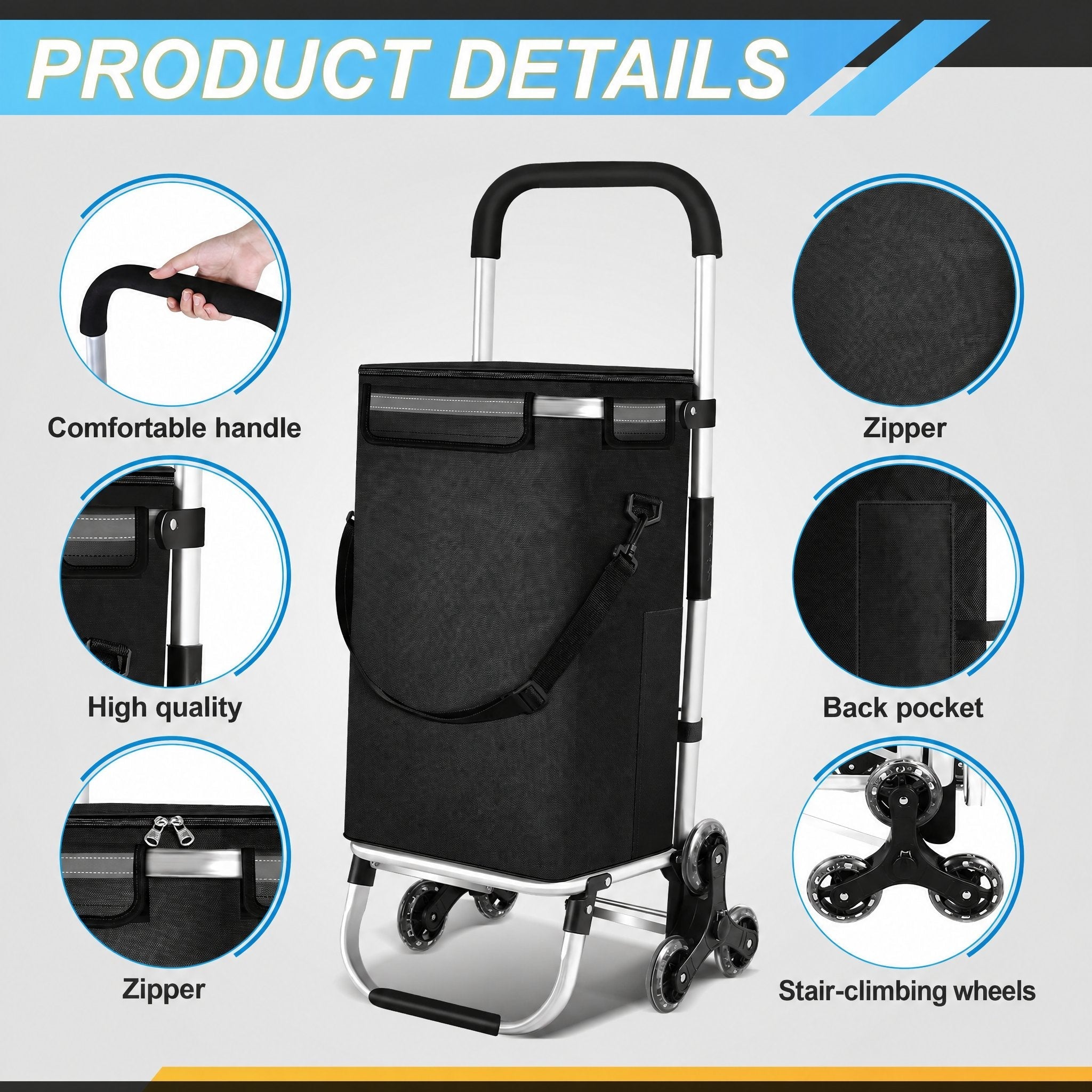 Carrito de la compra plegable de 40 l