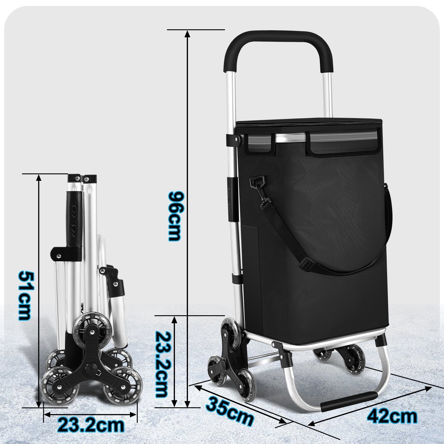 Carrito de la compra plegable de 40 l