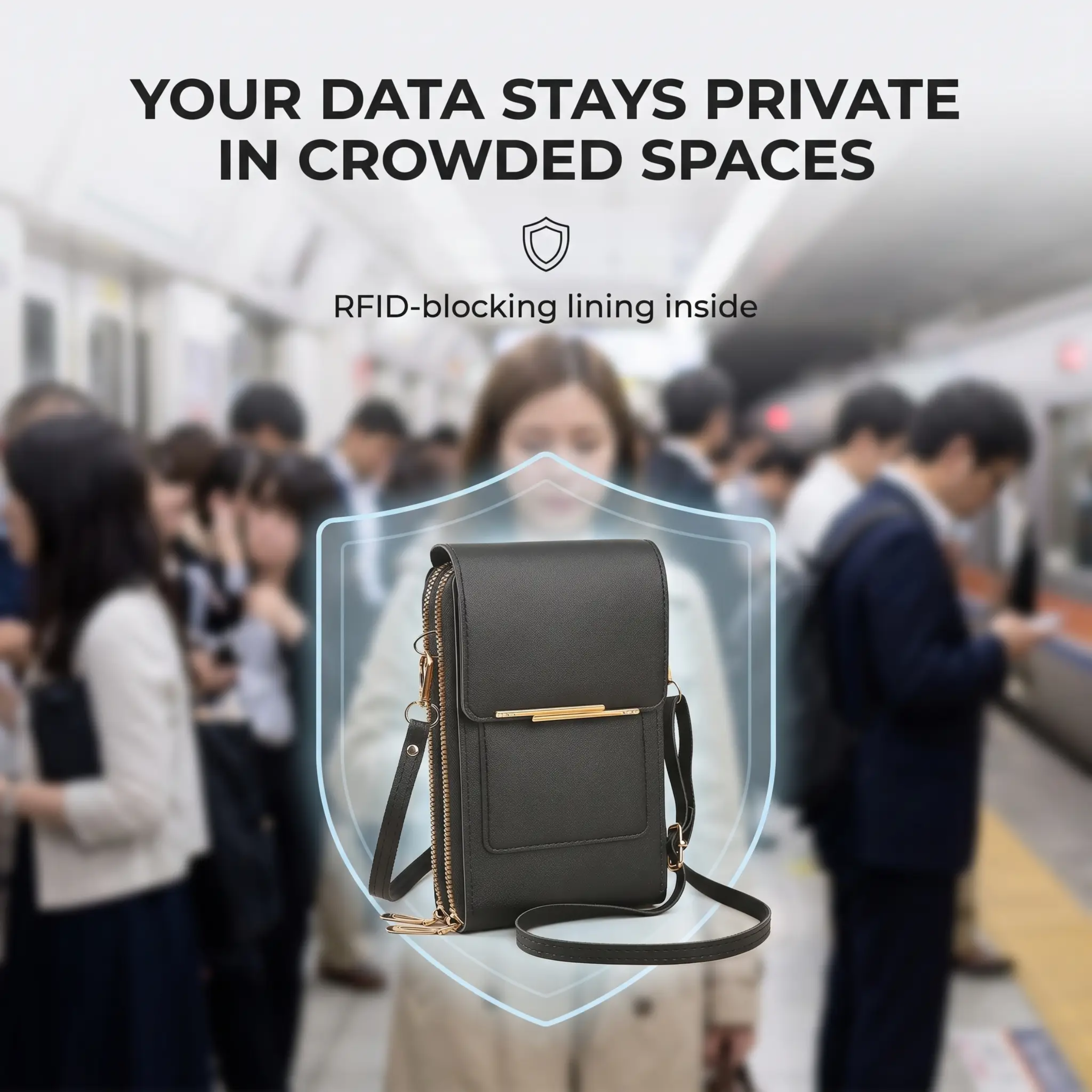 Cartera de móvil con protección RFID antirrobo