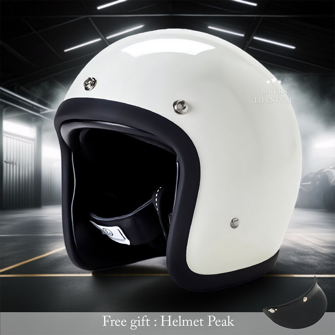 Casco de moto vintage de perfil bajo certificado DOT y ECE