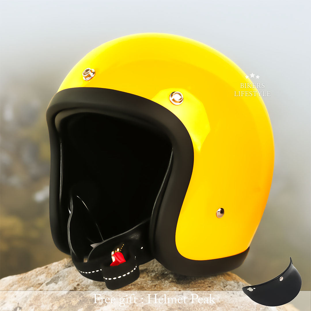 Casco de moto vintage de perfil bajo certificado DOT y ECE