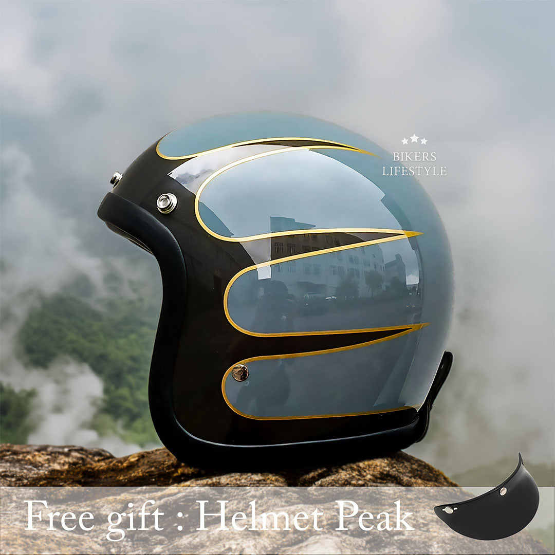 Casco de moto vintage de perfil bajo certificado DOT y ECE