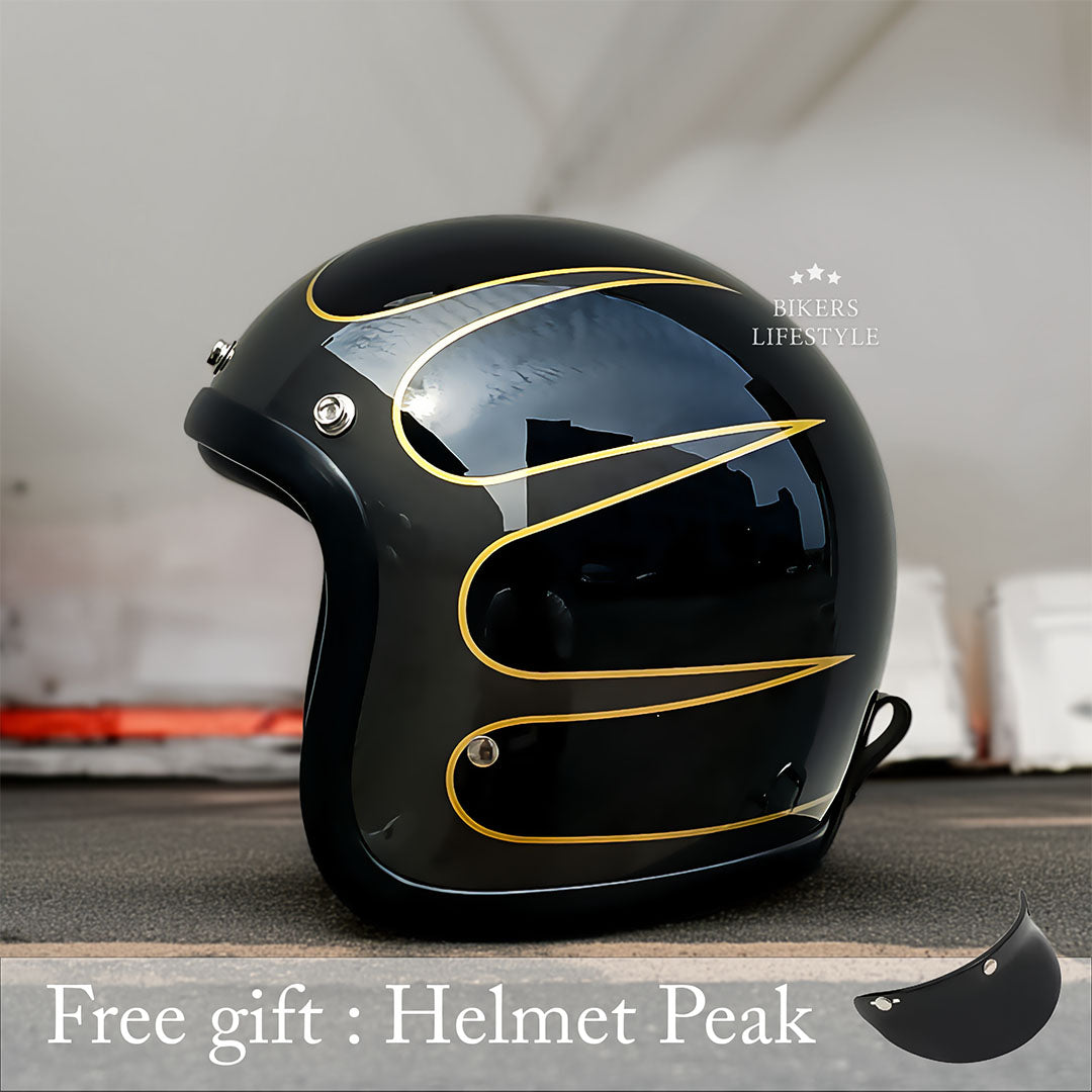 Casco de moto vintage de perfil bajo certificado DOT y ECE