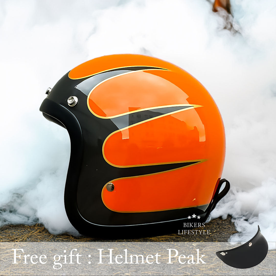 Casco de moto vintage de perfil bajo certificado DOT y ECE