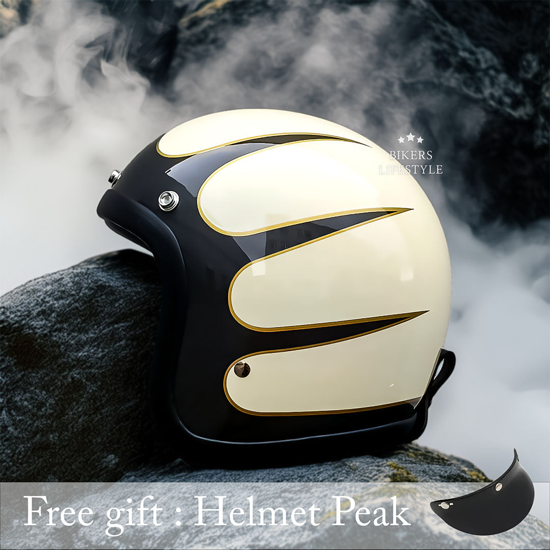 Casco de moto vintage de perfil bajo certificado DOT y ECE