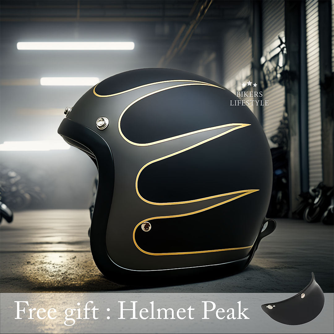 Casco de moto vintage de perfil bajo certificado DOT y ECE