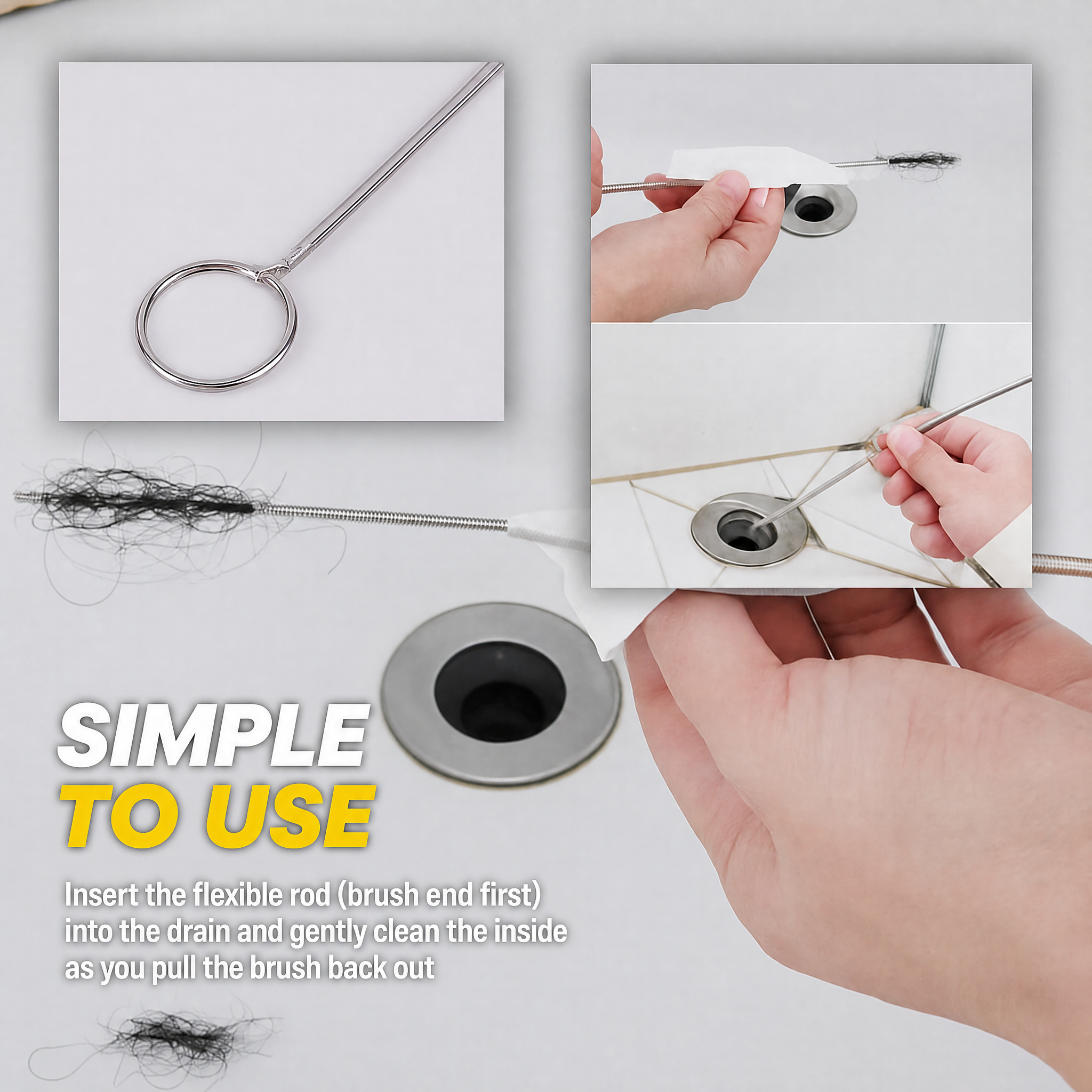 Cepillo de Limpieza para Frigorífico | Eliminación de Olores | Limpieza Flexible de Desagües | Fácil e Higiénico | Frost