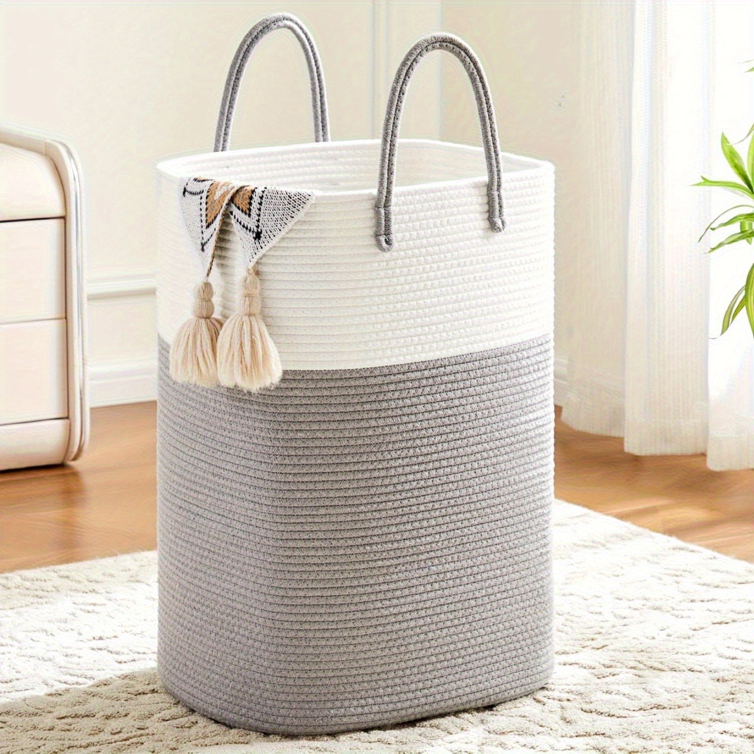 Cesta de ropa trenzada extragrande - Espacio para todas tus cosas, duradera y práctica