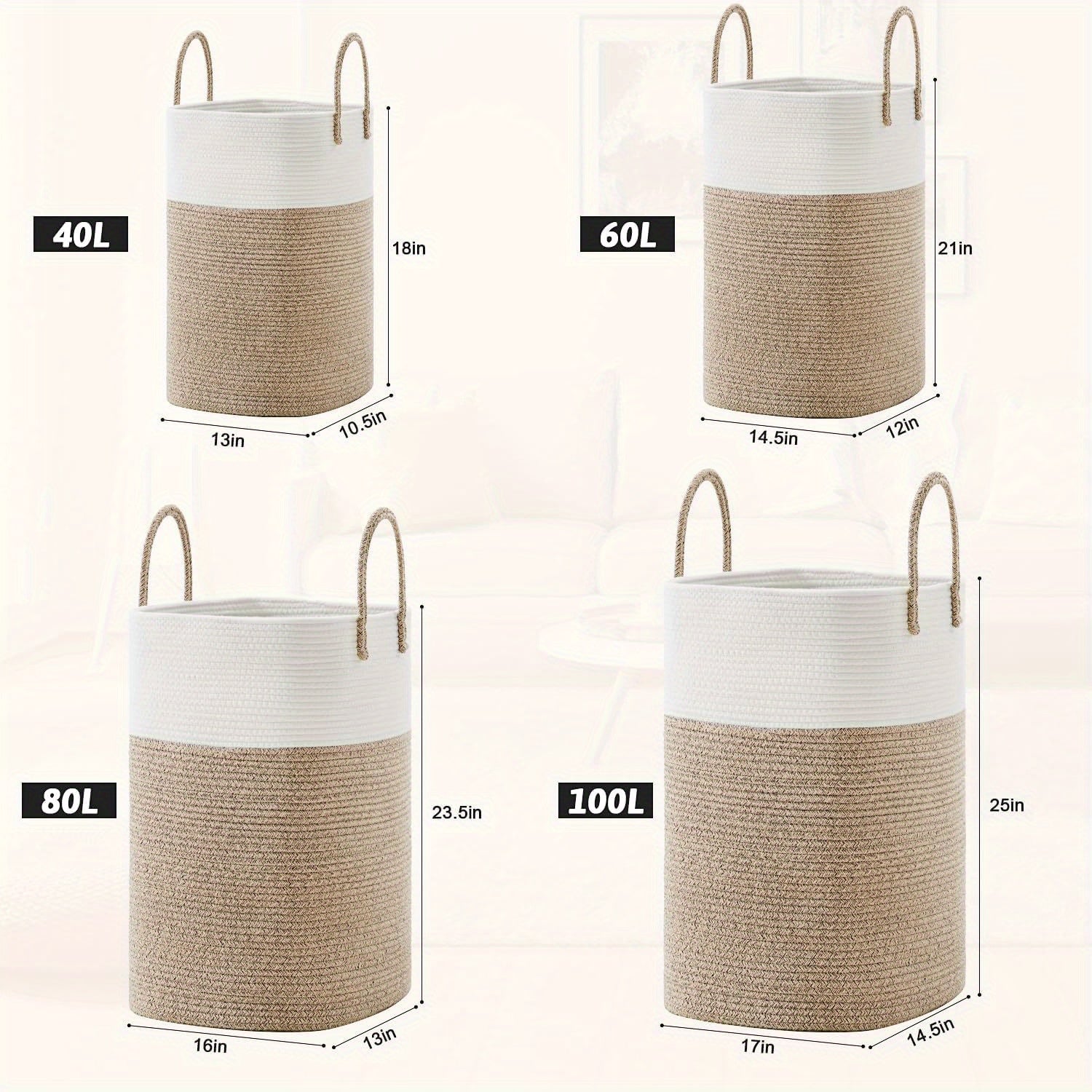 Cesta de ropa trenzada extragrande - Espacio para todas tus cosas, duradera y práctica