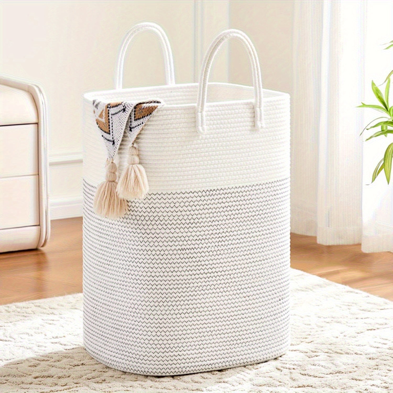 Cesta de ropa trenzada extragrande - Espacio para todas tus cosas, duradera y práctica